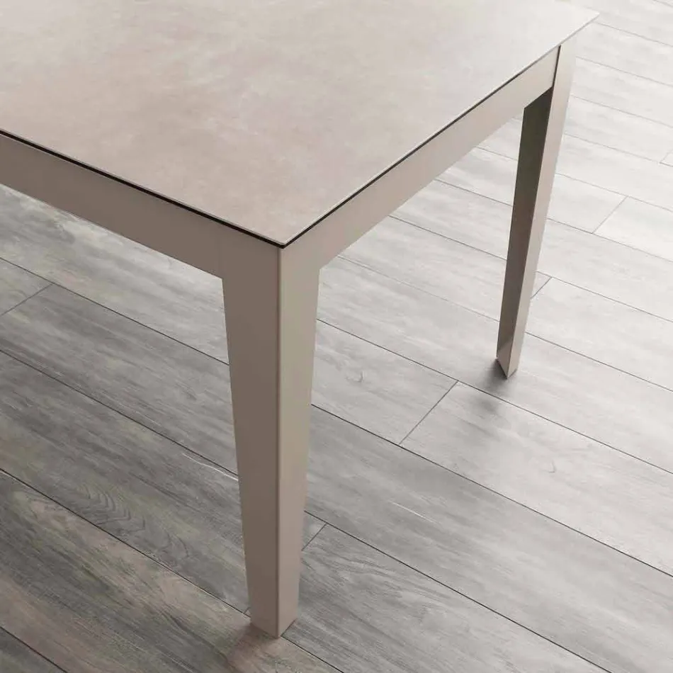 Tavolo allungabile fino 380 cm in vetroceramica e metallo Cagliari Viadurini