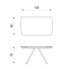 Tavolo Allungabile fino a 180 cm in Ceramica su Vetro e Metallo - Lozzolo Viadurini