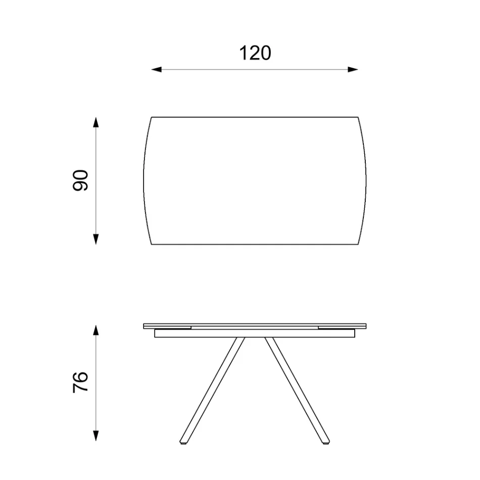 Tavolo Allungabile fino a 180 cm in Ceramica su Vetro e Metallo - Lozzolo Viadurini