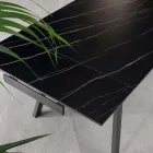 Tavolo Allungabile fino a 200 cm in Pietra Sinterizzata Effetto Marmo - Ananas Viadurini