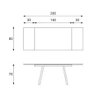 Tavolo Allungabile fino a 200 cm in Pietra Sinterizzata Effetto Marmo - Ananas Viadurini