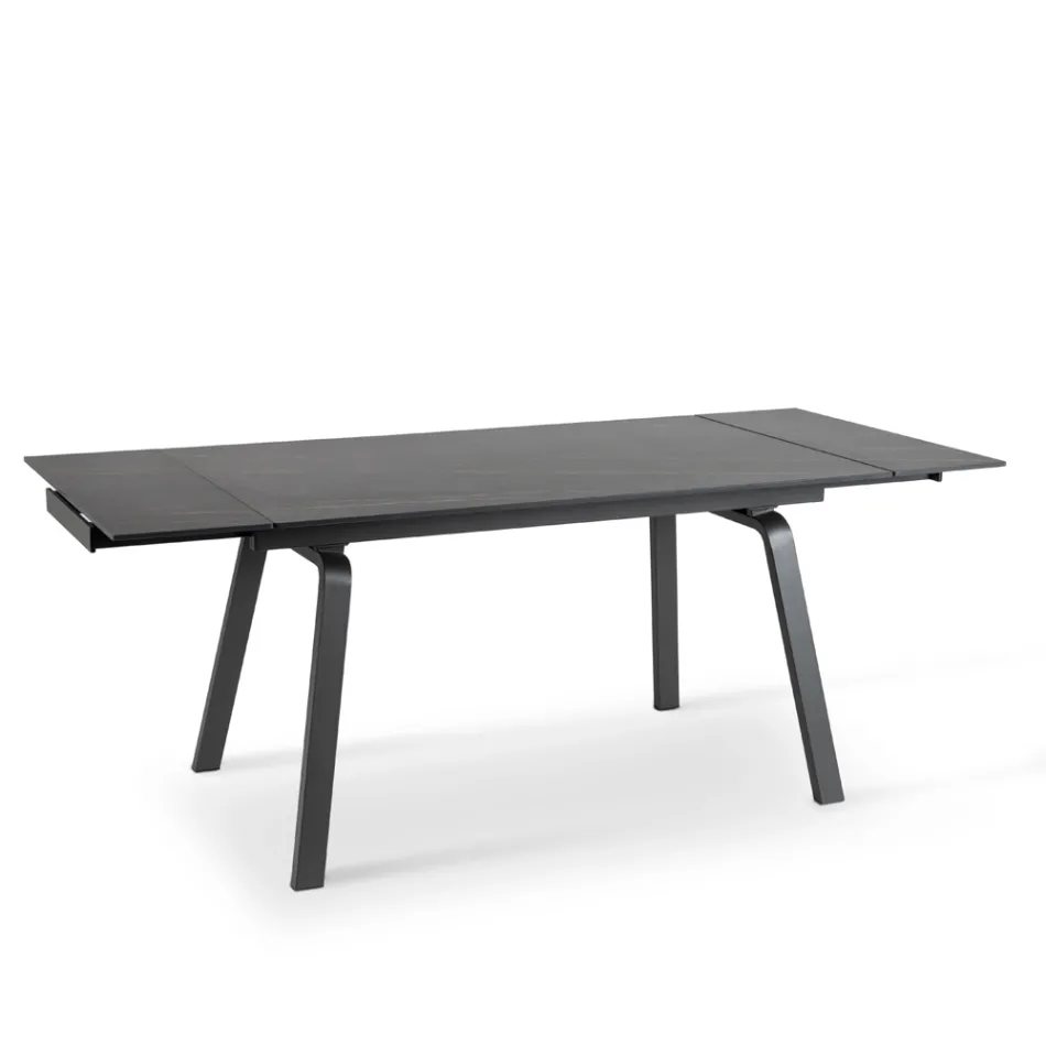 Tavolo Allungabile fino a 200 cm in Pietra Sinterizzata Effetto Marmo - Ananas Viadurini