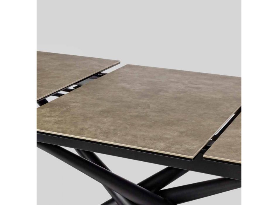 Tavolo Allungabile Fino a 220 cm in Ceramica e Acciaio Homemotion - Brianza Viadurini