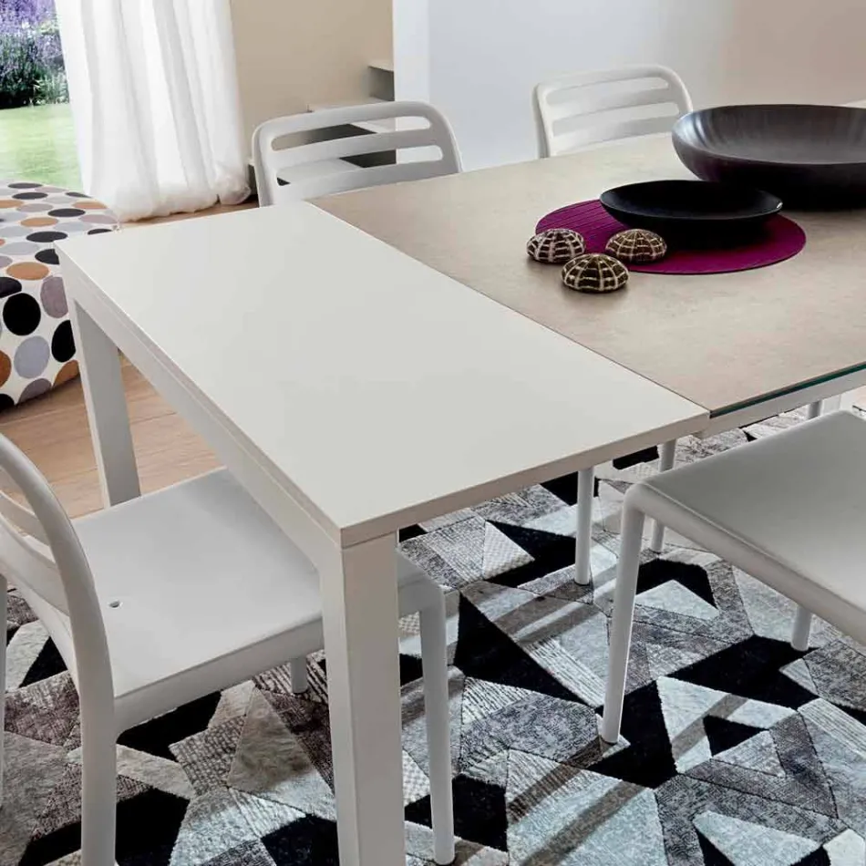 Tavolo Allungabile Fino a 238 cm in Laminam e Metallo Made in Italy - Remigio Viadurini