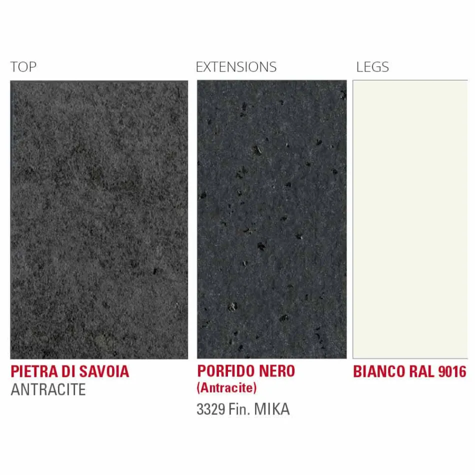 Tavolo Allungabile Fino a 238 cm in Laminam e Metallo Made in Italy - Remigio Viadurini