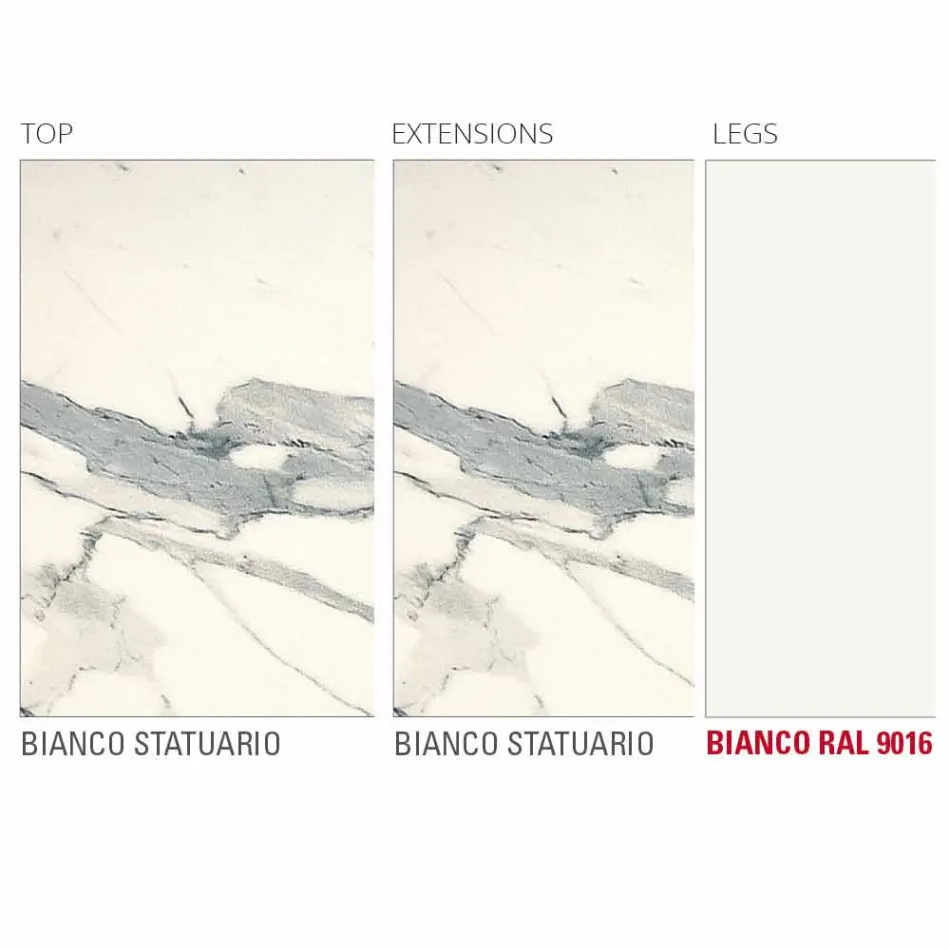 Tavolo Allungabile Fino a 238 cm in Laminam e Metallo Made in Italy - Remigio Viadurini