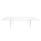 Tavolo Allungabile Fino a 255 cm in Legno e Plexiglass Made in Italy - Elide Viadurini