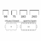 Tavolo Allungabile Fino a 260 cm in Gres Marmo e Legno Made in Italy - Malita Viadurini