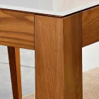 Tavolo Allungabile fino a 270cm in Vetro e Legno Frassino Made in Italy – Homer Viadurini