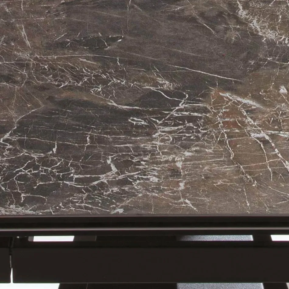 Tavolo Allungabile Fino a 280 cm in Acciaio e Vetro Ceramica Opaco - Viterbo Viadurini