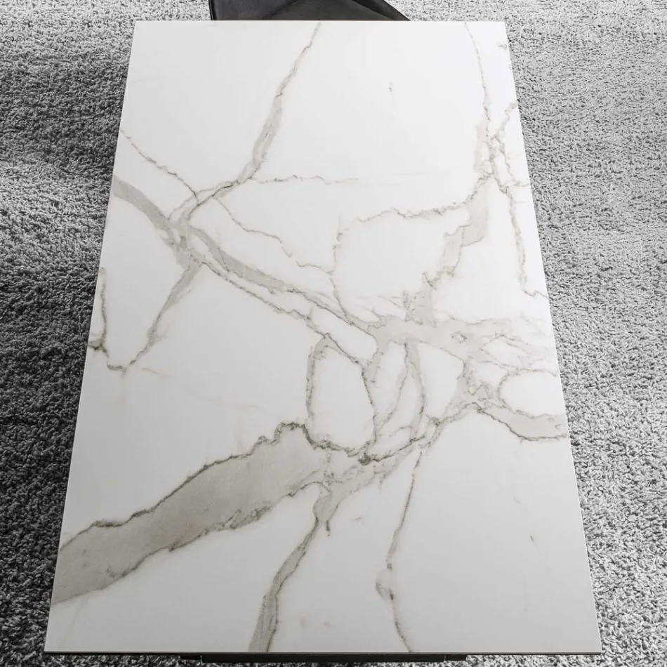 Tavolo Allungabile Fino a 280 cm in Acciaio e Vetro Ceramica Opaco - Viterbo Viadurini