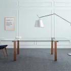 Tavolo Allungabile Fino a 280 cm in Vetro Trasparente Made in Italy – Sopot Viadurini