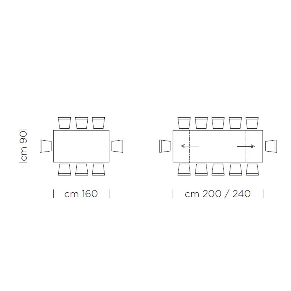 Tavolo Allungabile Fino a 300 cm con Piano Impiallacciato Made in Italy - Grotta Viadurini