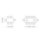 Tavolo Allungabile Fino a 300 cm in Fenix e Acciaio Made in Italy - Settimmio Viadurini