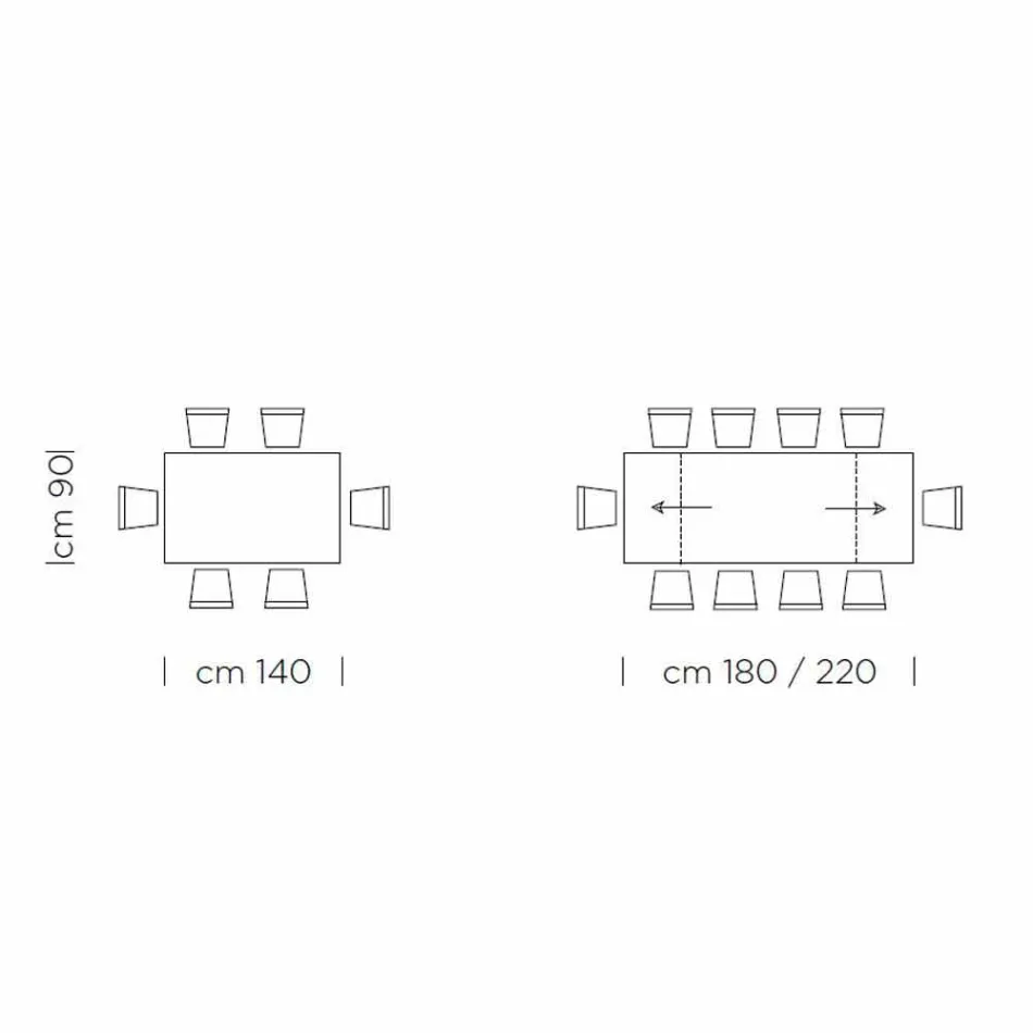 Tavolo Allungabile Fino a 300 cm in Fenix e Acciaio Made in Italy - Settimmio Viadurini
