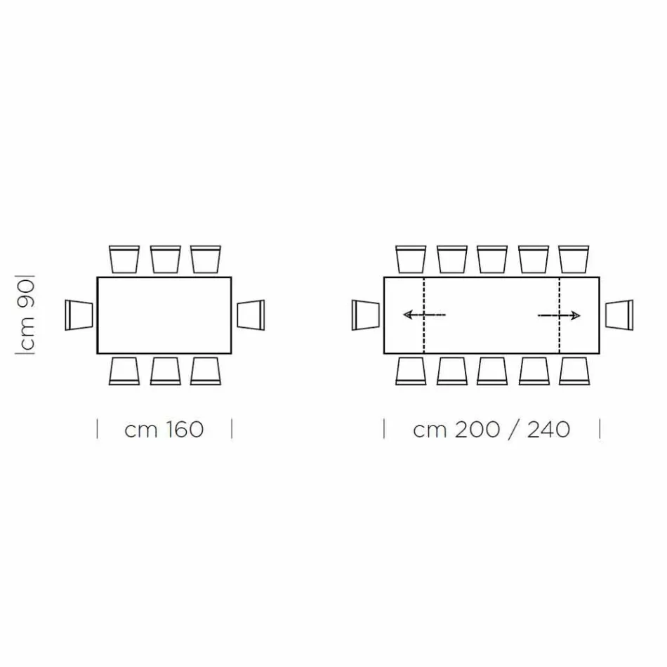 Tavolo Allungabile Fino a 300 cm in Legno e Acciaio Made in Italy - Settimmio Viadurini