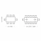 Tavolo Allungabile Fino a 300 cm in Legno e Acciaio Made in Italy - Settimmio Viadurini