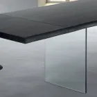 Tavolo Allungabile Fino a 300 cm in Legno Impiallacciato e Vetro – Strappo Viadurini