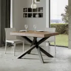 Tavolo Allungabile Fino a 440 cm in Ferro Antracite e Legno Made in Italy - Graffo Viadurini