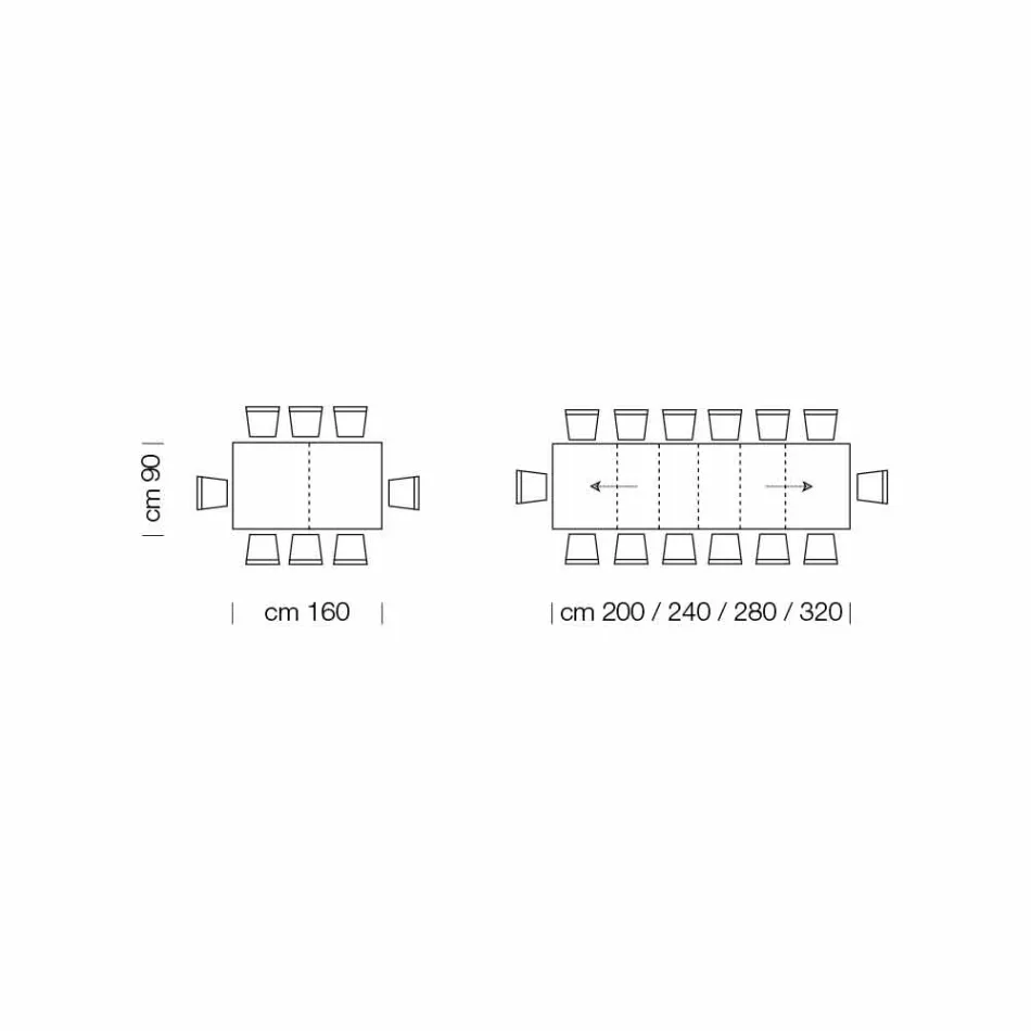 Tavolo Allungabile Fino a 470 cm in Legno Impiallacciato Made in Italy – Gordito Viadurini