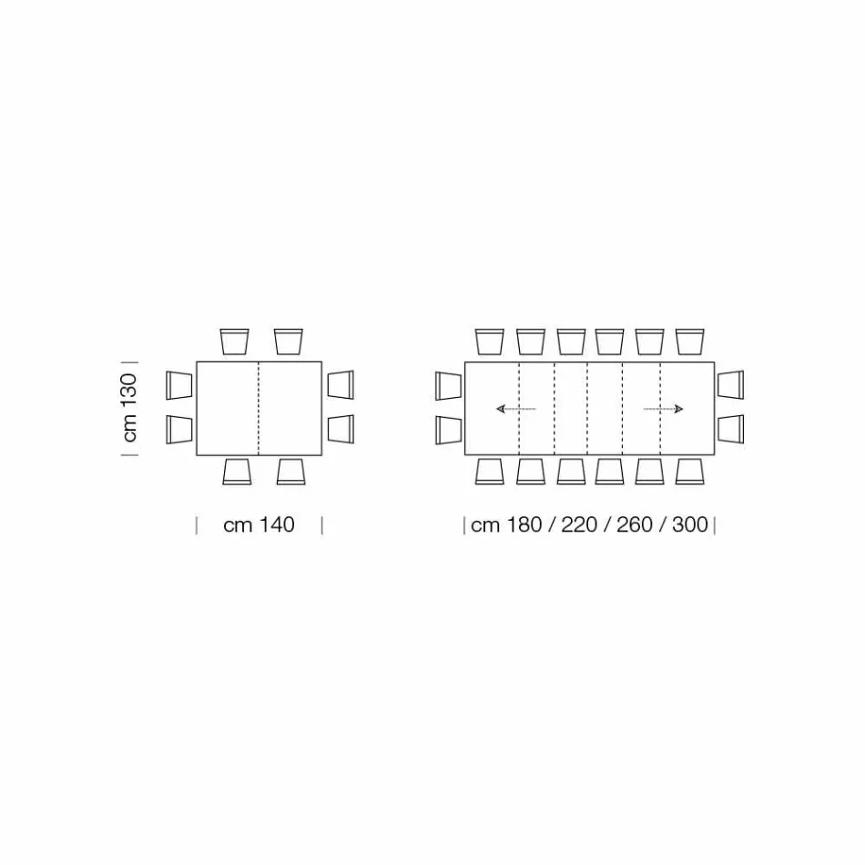 Tavolo Allungabile Fino a 470 cm in Legno Impiallacciato Made in Italy – Gordito Viadurini