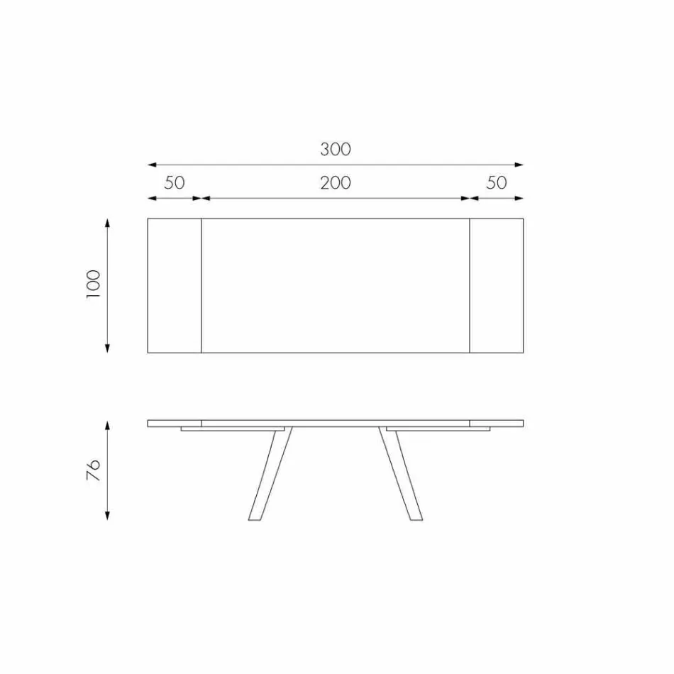 Tavolo allungabile impiallacciato rovere e metallo nero Travis Viadurini