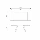 Tavolo allungabile impiallacciato rovere e metallo nero Travis Viadurini