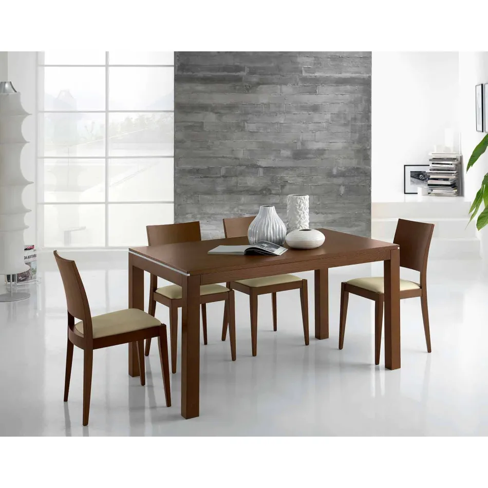 Tavolo Allungabile in Legno Frassino con Fasce Laterali in Frassino – Ketla Viadurini