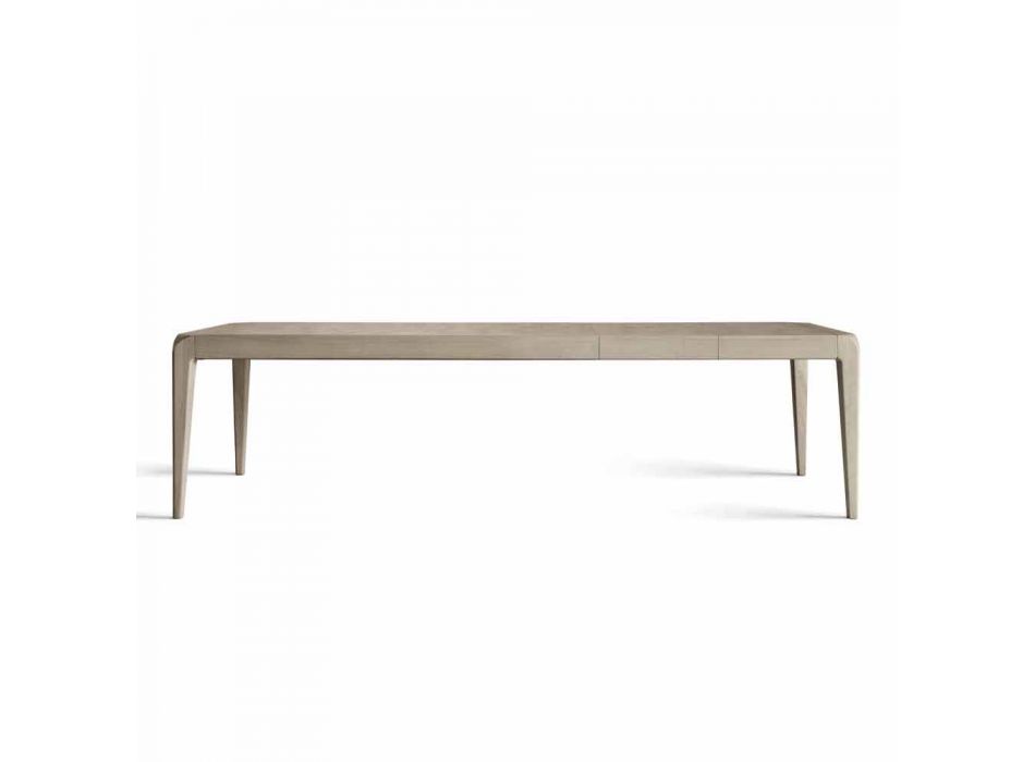 Tavolo allungabile in legno noce grigio naturale design moderno Matis Viadurini
