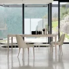 Tavolo allungabile in legno noce grigio naturale design moderno Matis Viadurini