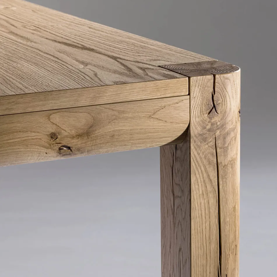 Tavolo Allungabile in Listellare e Gambe Quadrotto Made in Italy - Rillian Viadurini