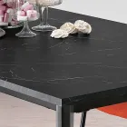 Tavolo Allungabile in Melaminico Finitura Marmo Nero Made in Italy - Ariel Viadurini