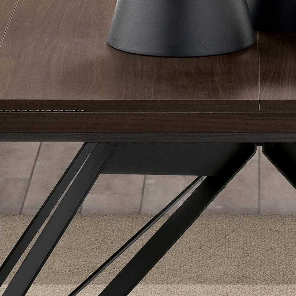 Tavolo Allungabile in Metallo e Melaminico Folding Made in Italy - Meluso Viadurini