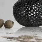 Tavolo Allungabile in Metallo e Piano in Ceramica Finitura Marmo Onice - Marche Viadurini