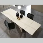 Tavolo Allungabile in Vetroceramica di 3 Diverse Finiture Made in Italy - Tecna Viadurini