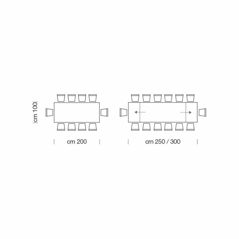 Tavolo Allungabile Moderno 14 Posti con Piano Laminato Made in Italy – Ezzellino Viadurini
