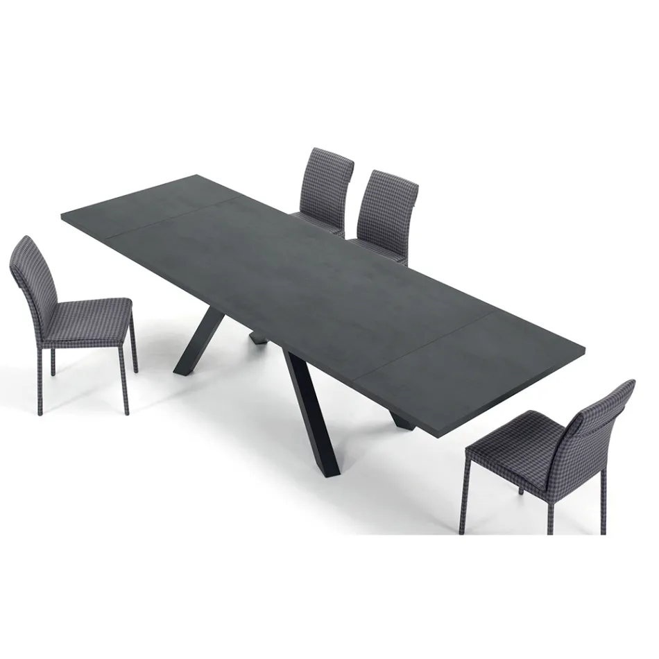 Tavolo Allungabile Moderno con Piano in Legno Laminato Made in Italy – Settimmio Viadurini