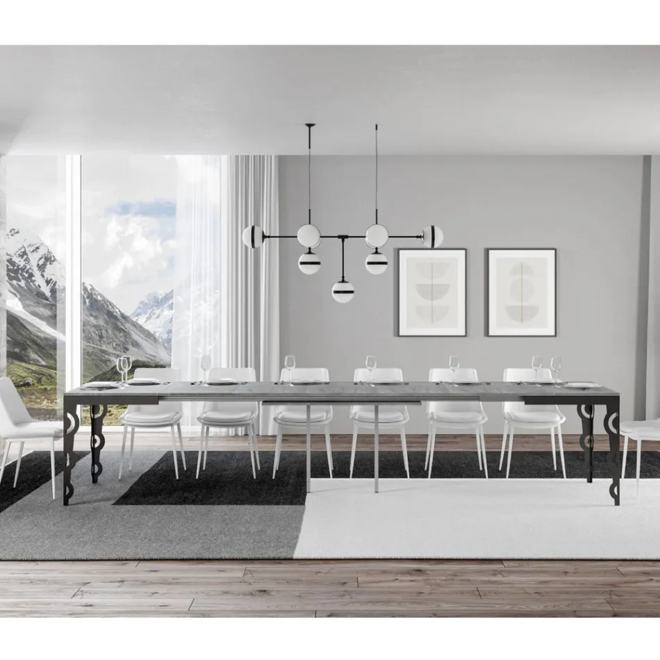 Tavolo Allungabile Moderno in Legno Nobilitato e Sottopiano in Ferro – Marella Viadurini