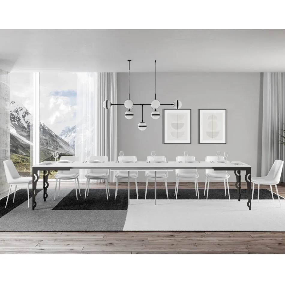 Tavolo Allungabile Moderno in Legno Nobilitato e Sottopiano in Ferro – Marella Viadurini