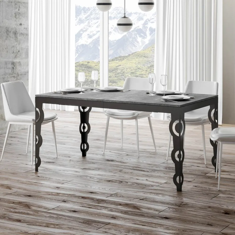 Tavolo Allungabile Moderno in Legno Nobilitato e Sottopiano in Ferro – Marella Viadurini