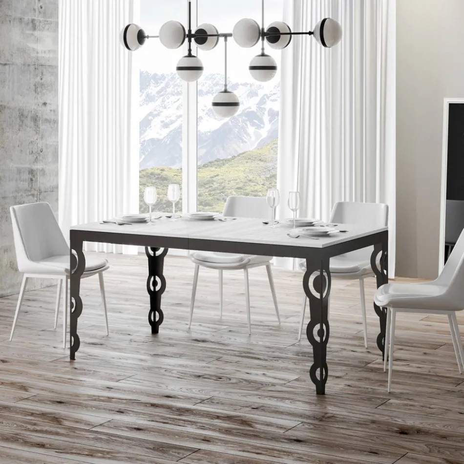 Tavolo Allungabile Moderno in Legno Nobilitato e Sottopiano in Ferro – Marella Viadurini