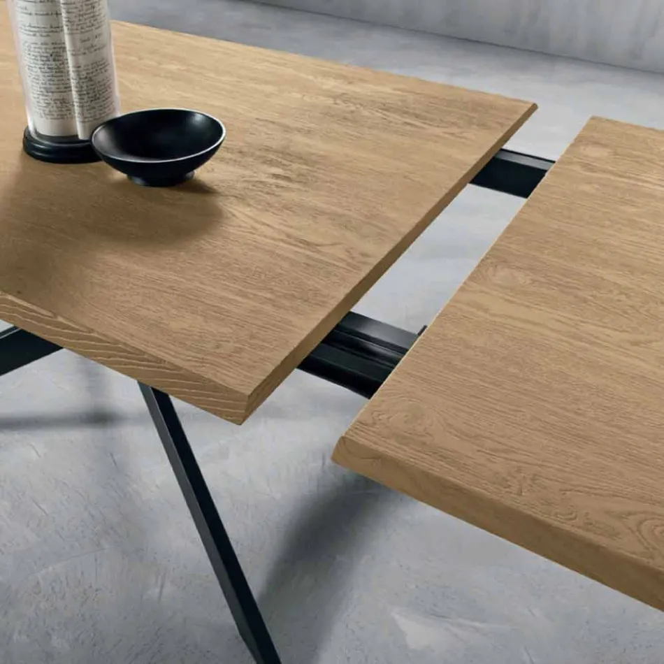 Tavolo Allungabile Moderno in Legno Rovere Made in Italy - Oncino Viadurini