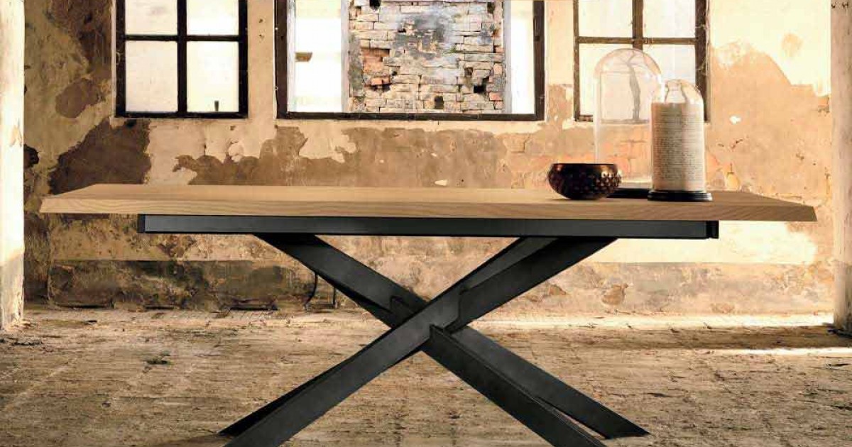 Tavolo Allungabile di Design in Legno Rovere 12 Posti Oncino