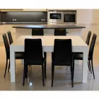 Tavolo allungabile moderno in legno rovere massellato,160x160cm, Jacob Viadurini