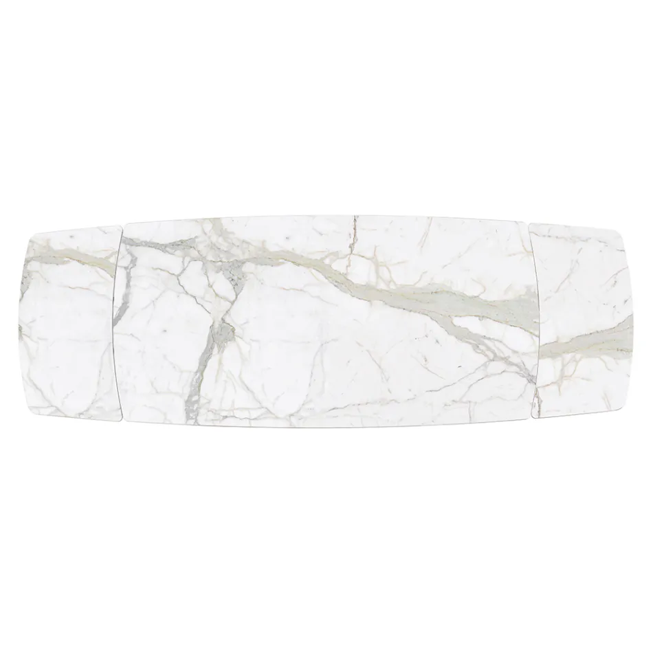 Tavolo Allungabile Realizzato con Piano in Ceramica e Base in Ferro - Incrocio Viadurini