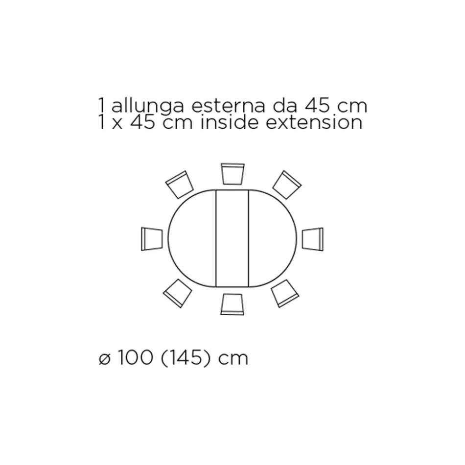 Tavolo Allungabile Rotondo da Soggiorno in Laminato Made in Italy - Dollars Viadurini