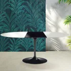 Tavolo Allungabile Tulip Saarinen H 74 cm in Ceramica Florim Bianco Lucido - Scarlet Viadurini