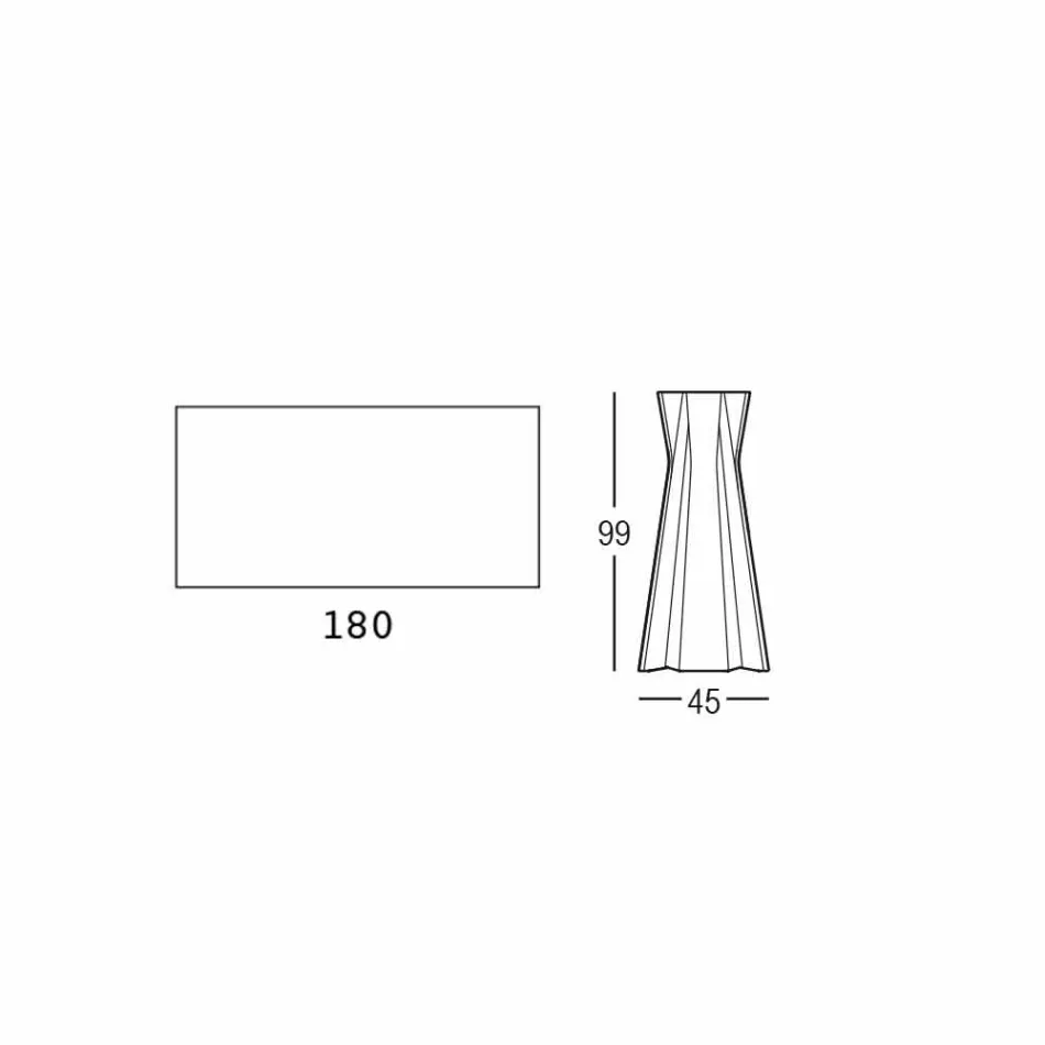 Tavolo Alto con Piano in Hpl e Base in Polietilene Made in Italy - Tinuccia Viadurini