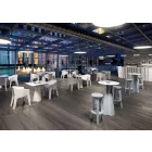 Tavolo Alto con Piano in Hpl e Base in Polietilene Made in Italy - Tinuccia Viadurini