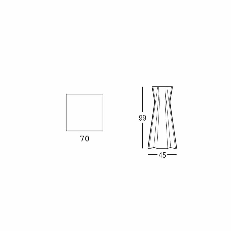 Tavolo Alto con Piano in Hpl e Base in Polietilene Made in Italy - Tinuccia Viadurini